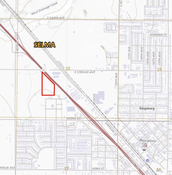 The proposed site of a new Kingsburg City Hall. 