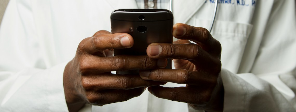 doctor using a smartphone