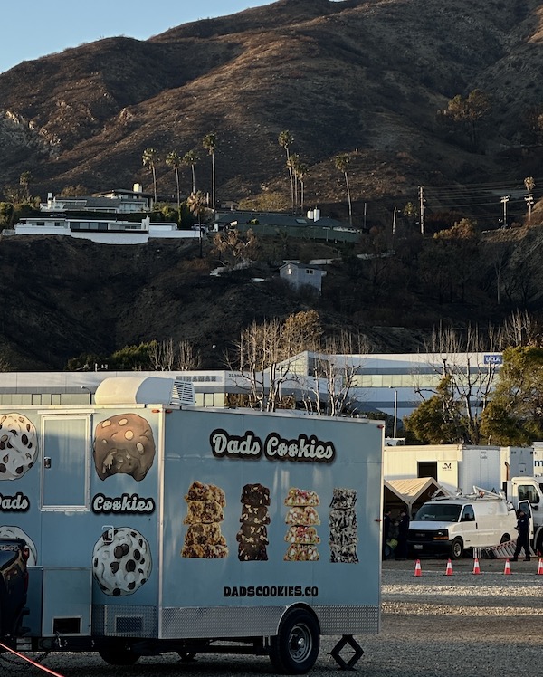 cookie truck with hillside in the background