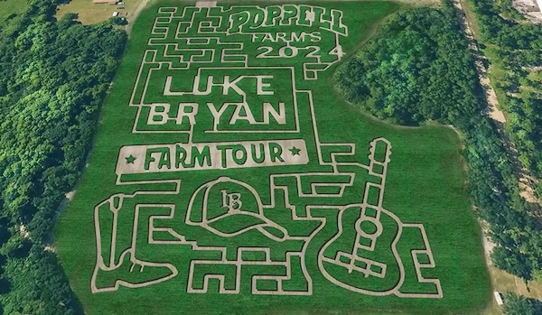 Poppell Farms corn maze in honor of Luke Bryan's Farm Tour appearance