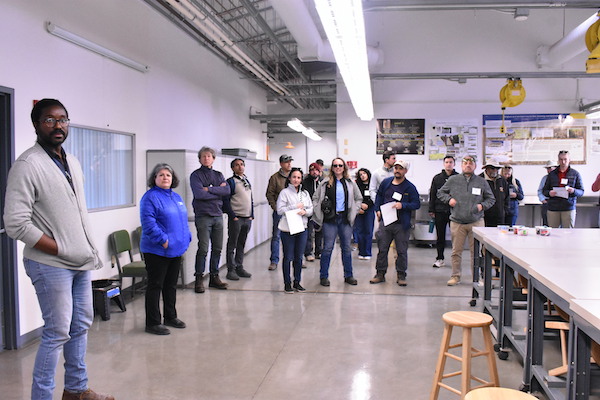 tour group in lab