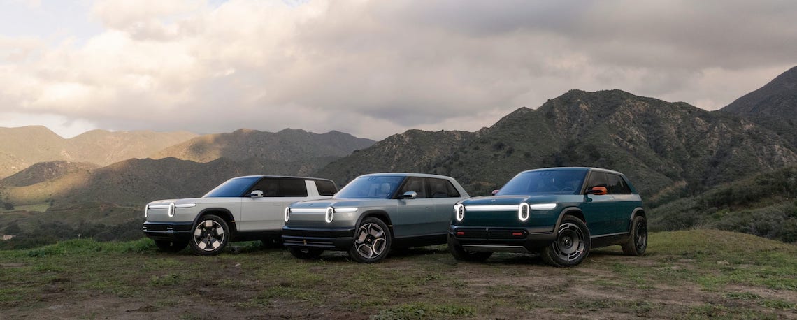 electric vehicles on a mountain