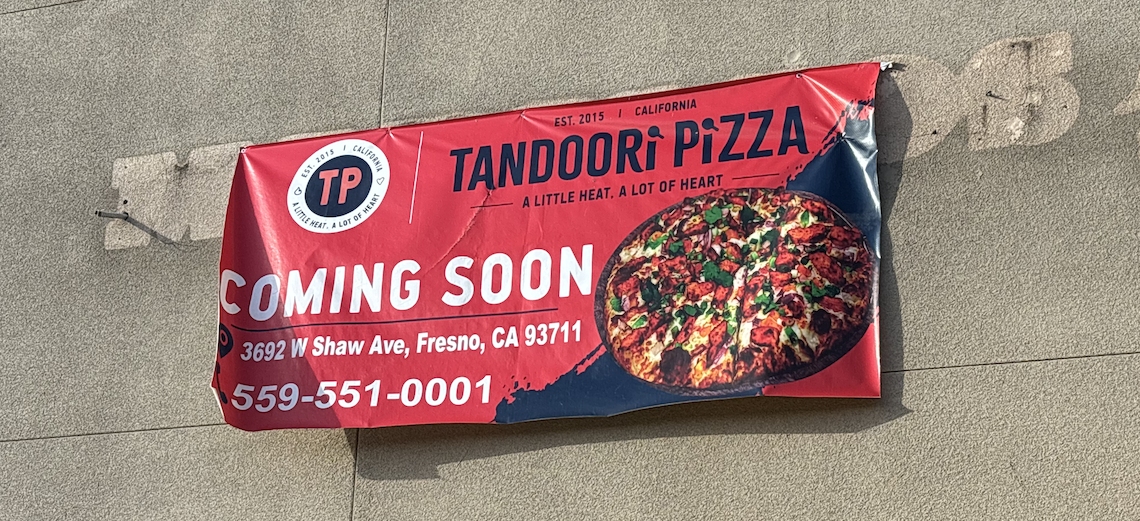 tandoori pizza sign