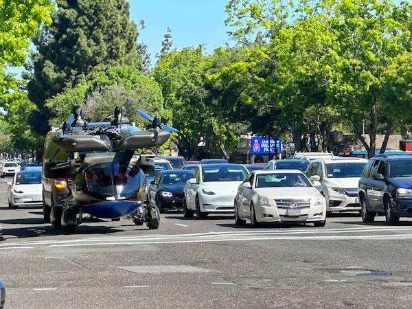 flying car on street