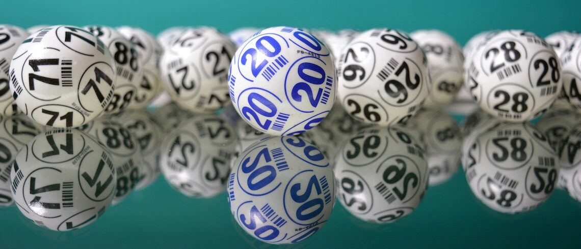 bingo balls on a mirror surface
