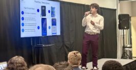 man pitching a business