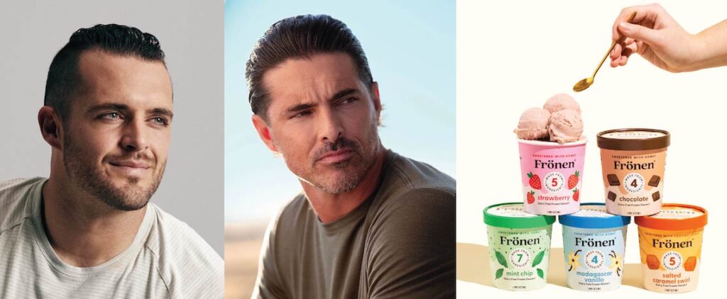 two men looking at non-dairy frozen dessert