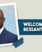 man smiling with a welcome message