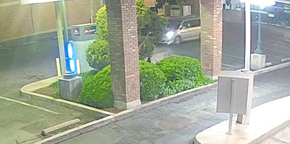 a bank parking lot