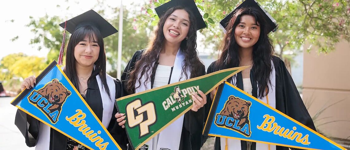 three college grads