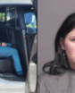 woman in a cop car and her mug shot