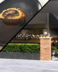 a composite photo with a restaurant and dining plates
