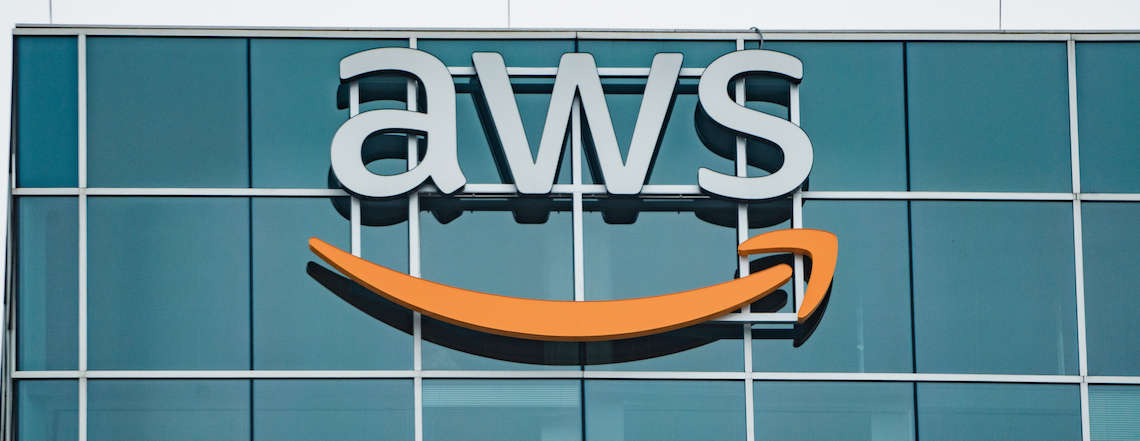 aws sign on a building