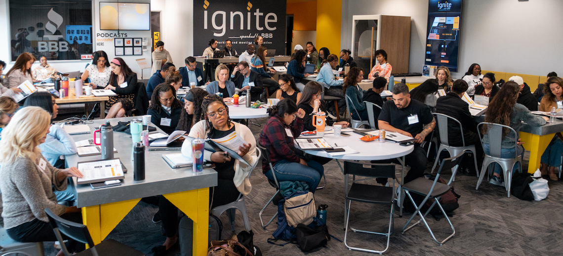 a classroom with entrepreneurs