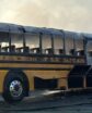 fire charred school bus