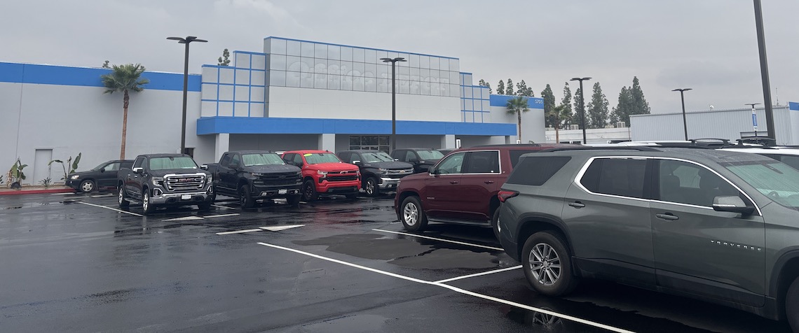 a former office depot building that is now a car lot