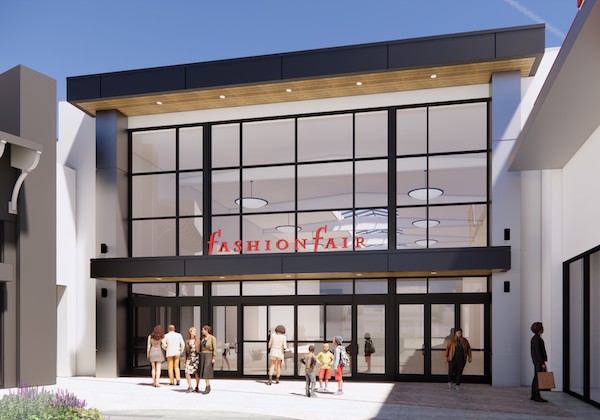 artist's rendering of a mall interest that reads "fashion fair"