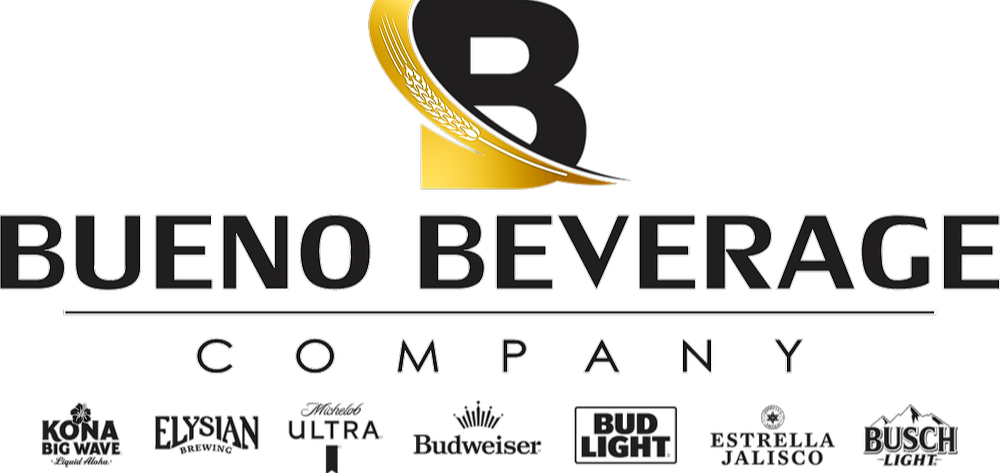 Bueno Beverage Company logo with beer company logos.