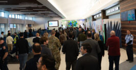 people in an airport concourse