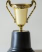 a gold plastic trophy