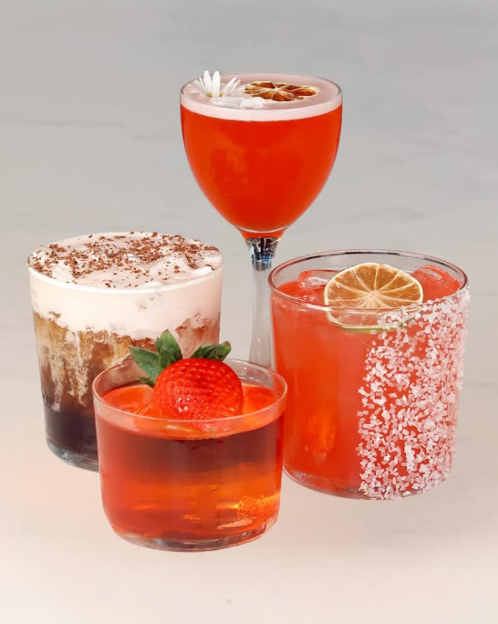 four custom cocktails