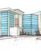 conceptual exterior drawing of a heart medical practice