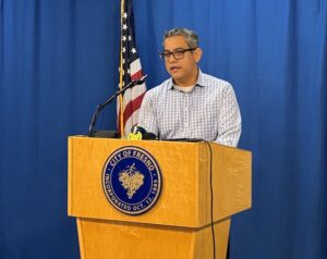 man at podium