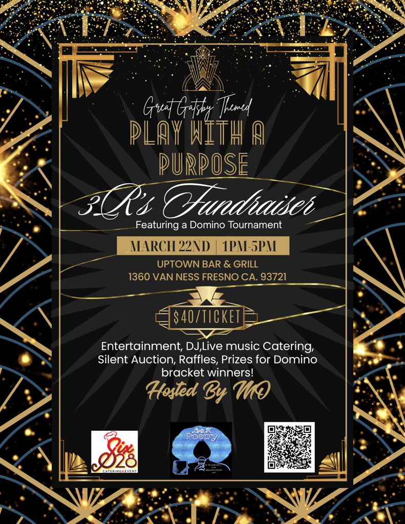 Black and gold Play with a Purpose poster