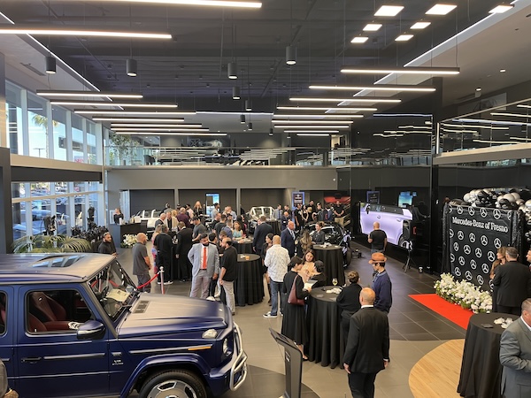 showroom floor with people gathered