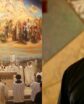 man and a church altar