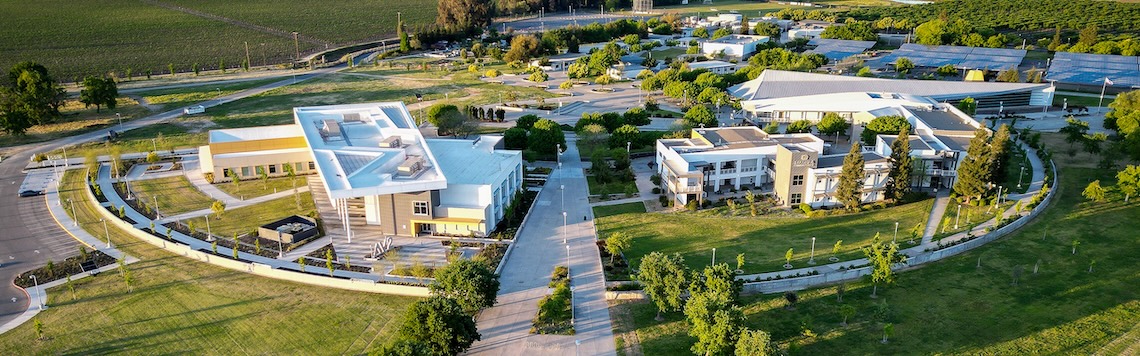 aerial college campus view