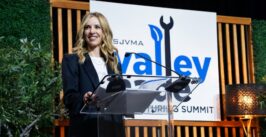 woman at a podium