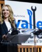 woman at a podium