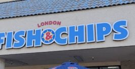 fish and chips store signage