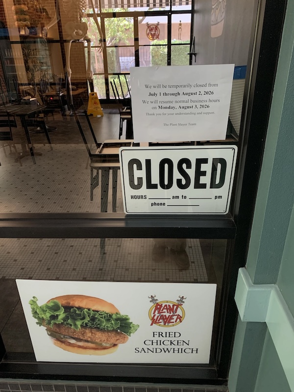 signage on a door