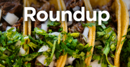 tacos with the word "roundup" in the frame