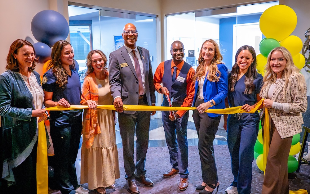 a group ribbon cutting event