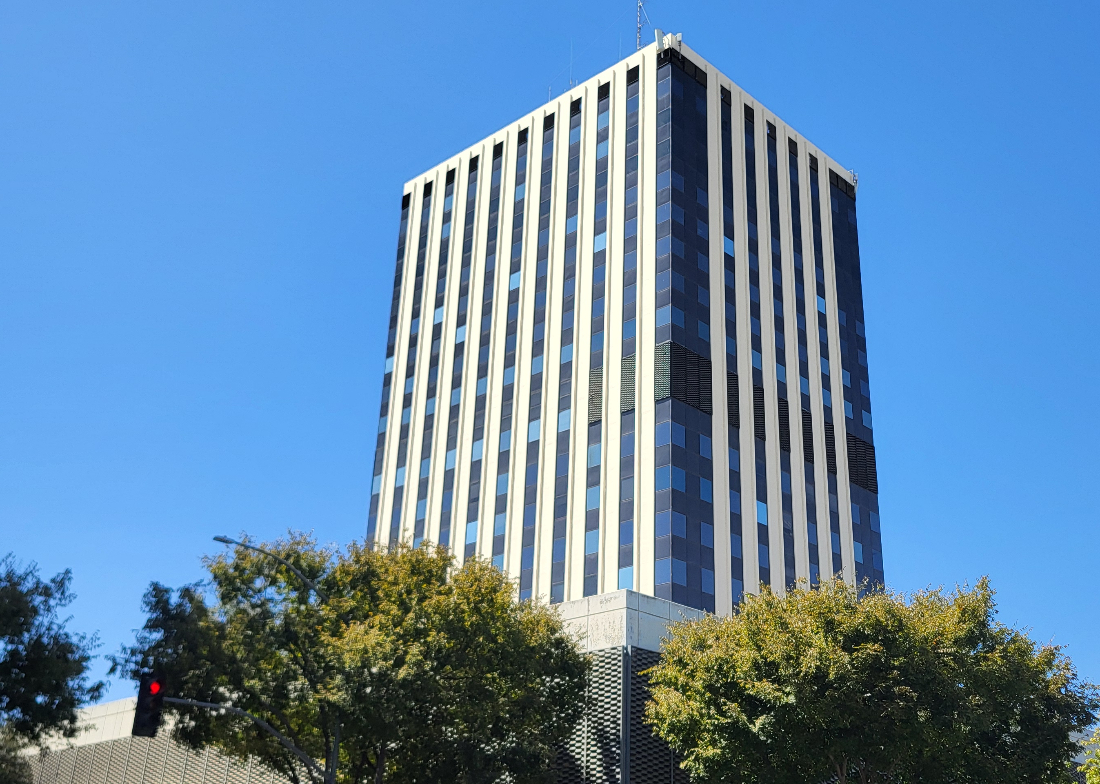black and white Tower building