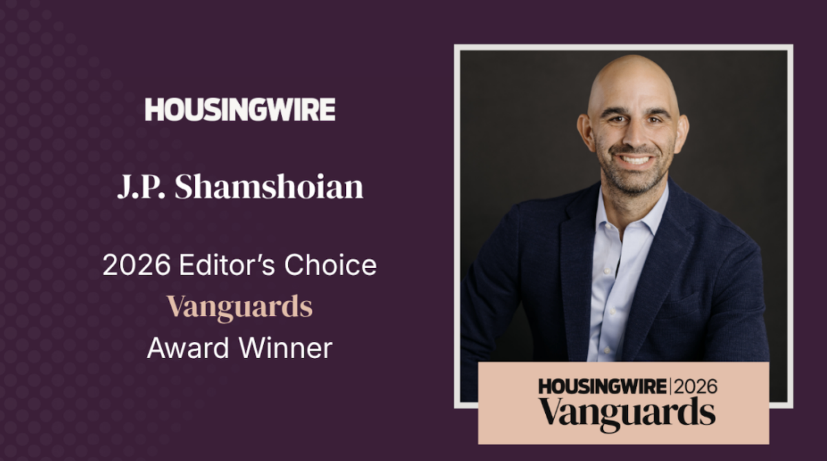 HousingWire 2026 Vanguards graphic featuring J.P. Shamshoian, CEO and Owner of Fresno-based Realty Concepts.