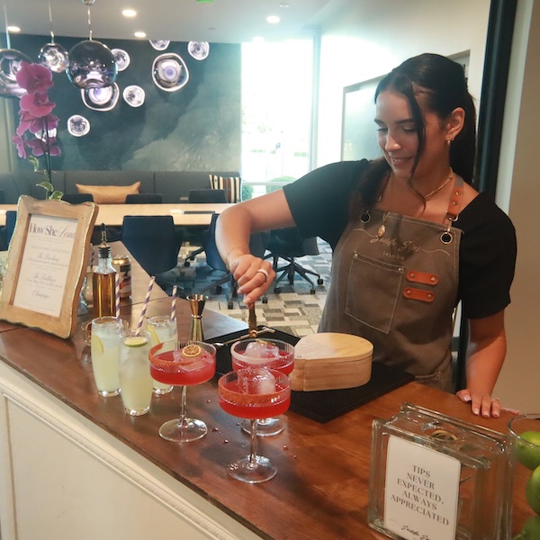 woman preparing a drink