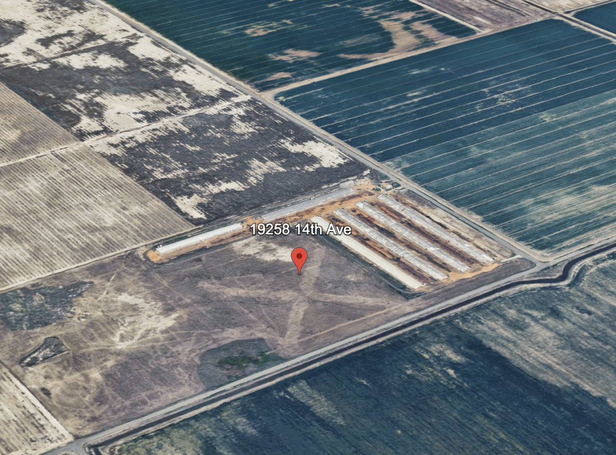 aerial shot of property