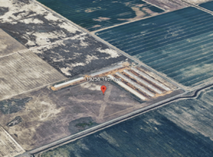 aerial shot of property