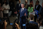 governor speaking to media
