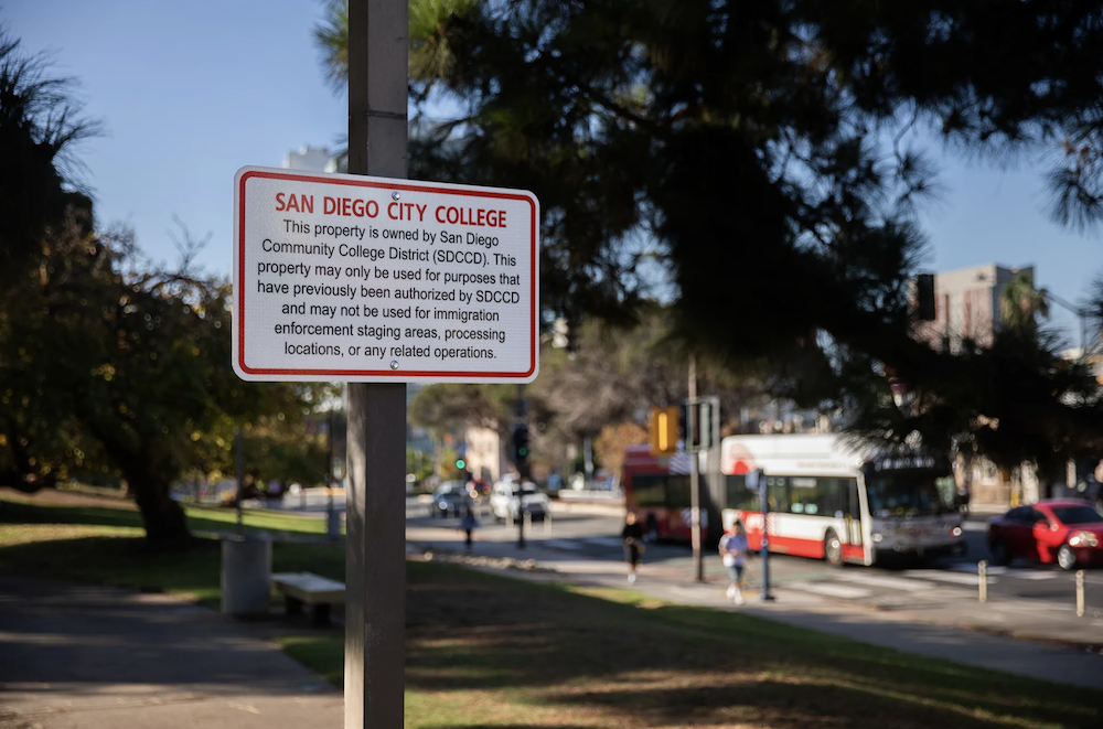 sign on a college campus